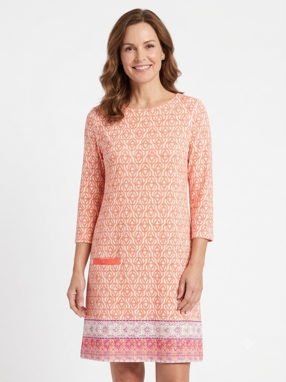 Cabana Life Coral Tides Geometric Shift Dress UPF 50+ Pocket Large NWT